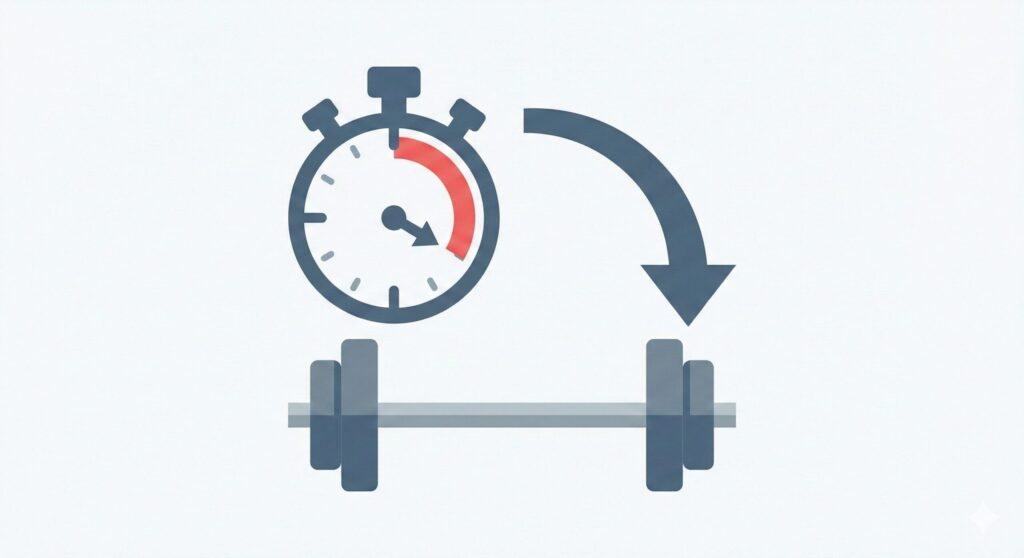 エキセントリックトレーニング方法｜3〜5秒でゆっくり下ろすテンポ図